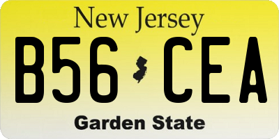 NJ license plate B56CEA