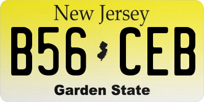 NJ license plate B56CEB
