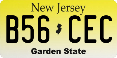 NJ license plate B56CEC