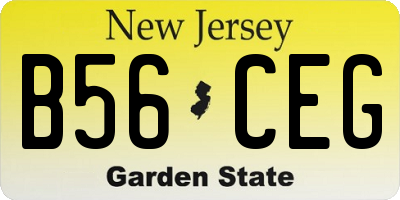 NJ license plate B56CEG