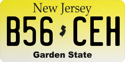 NJ license plate B56CEH