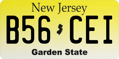 NJ license plate B56CEI