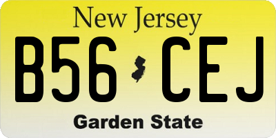 NJ license plate B56CEJ