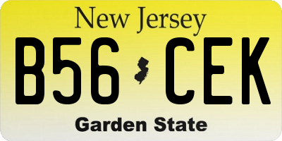 NJ license plate B56CEK