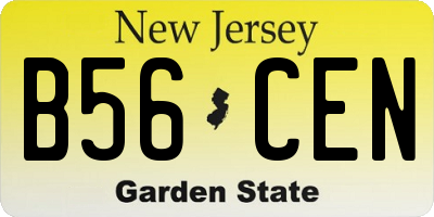 NJ license plate B56CEN