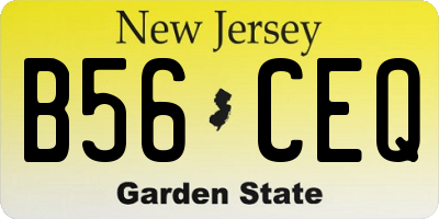 NJ license plate B56CEQ