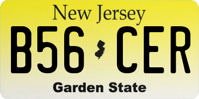 NJ license plate B56CER