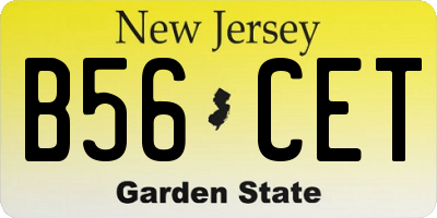 NJ license plate B56CET