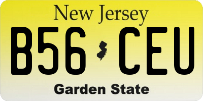 NJ license plate B56CEU