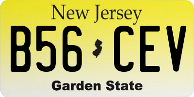 NJ license plate B56CEV