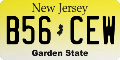 NJ license plate B56CEW
