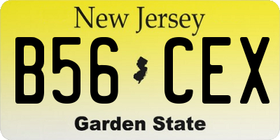 NJ license plate B56CEX