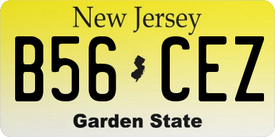 NJ license plate B56CEZ