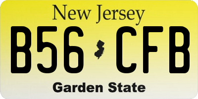 NJ license plate B56CFB