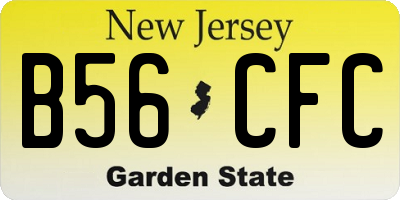 NJ license plate B56CFC