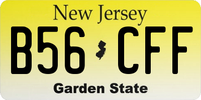 NJ license plate B56CFF
