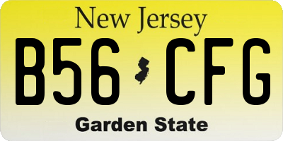 NJ license plate B56CFG