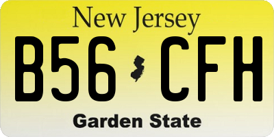 NJ license plate B56CFH