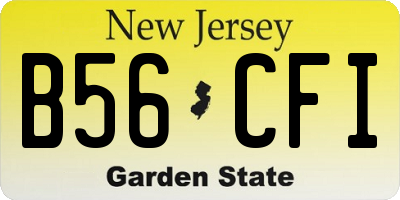 NJ license plate B56CFI