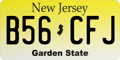 NJ license plate B56CFJ