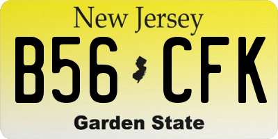 NJ license plate B56CFK