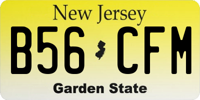 NJ license plate B56CFM