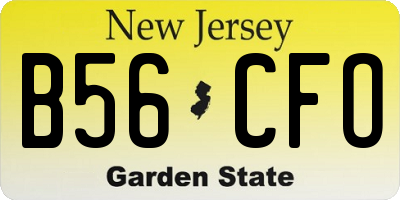 NJ license plate B56CFO