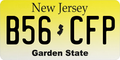 NJ license plate B56CFP