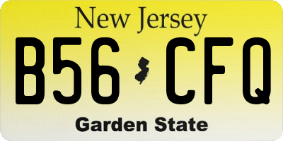 NJ license plate B56CFQ