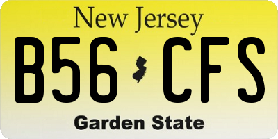 NJ license plate B56CFS