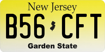 NJ license plate B56CFT
