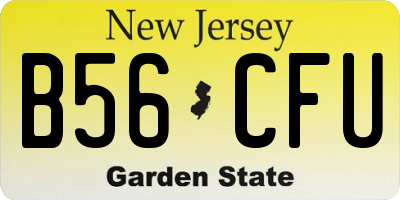 NJ license plate B56CFU