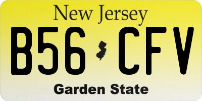 NJ license plate B56CFV