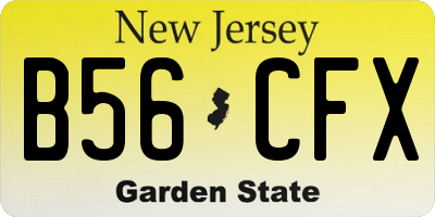 NJ license plate B56CFX