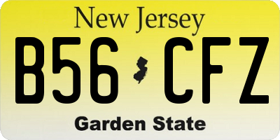 NJ license plate B56CFZ