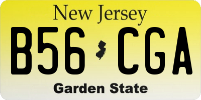 NJ license plate B56CGA