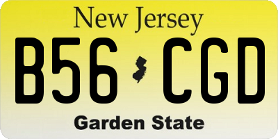 NJ license plate B56CGD