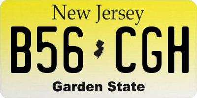 NJ license plate B56CGH