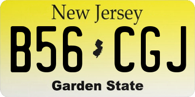 NJ license plate B56CGJ