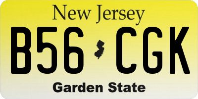 NJ license plate B56CGK