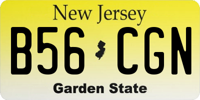 NJ license plate B56CGN