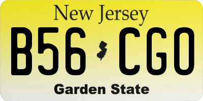 NJ license plate B56CGO