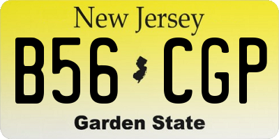 NJ license plate B56CGP