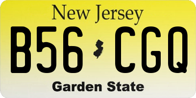 NJ license plate B56CGQ