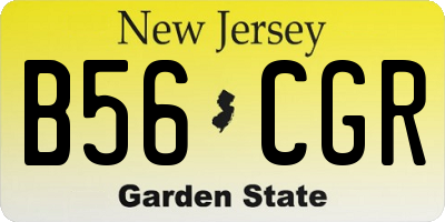 NJ license plate B56CGR