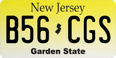 NJ license plate B56CGS
