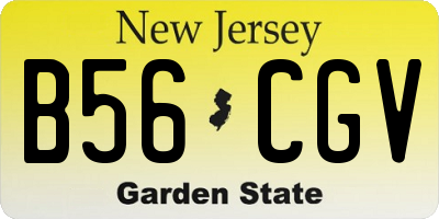 NJ license plate B56CGV