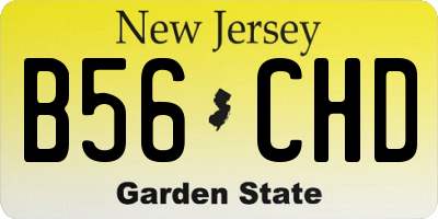NJ license plate B56CHD