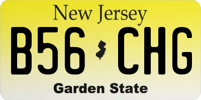 NJ license plate B56CHG