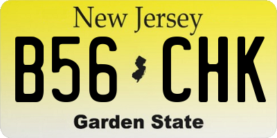 NJ license plate B56CHK